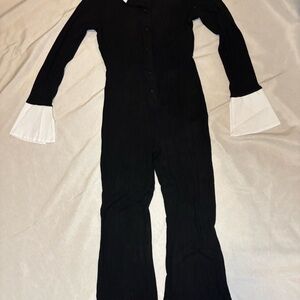 Fashion Nova Black Jumpsuit with White Accents